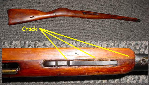 Stock, VG Some Damage No Handguard Russian M44 - Click Image to Close